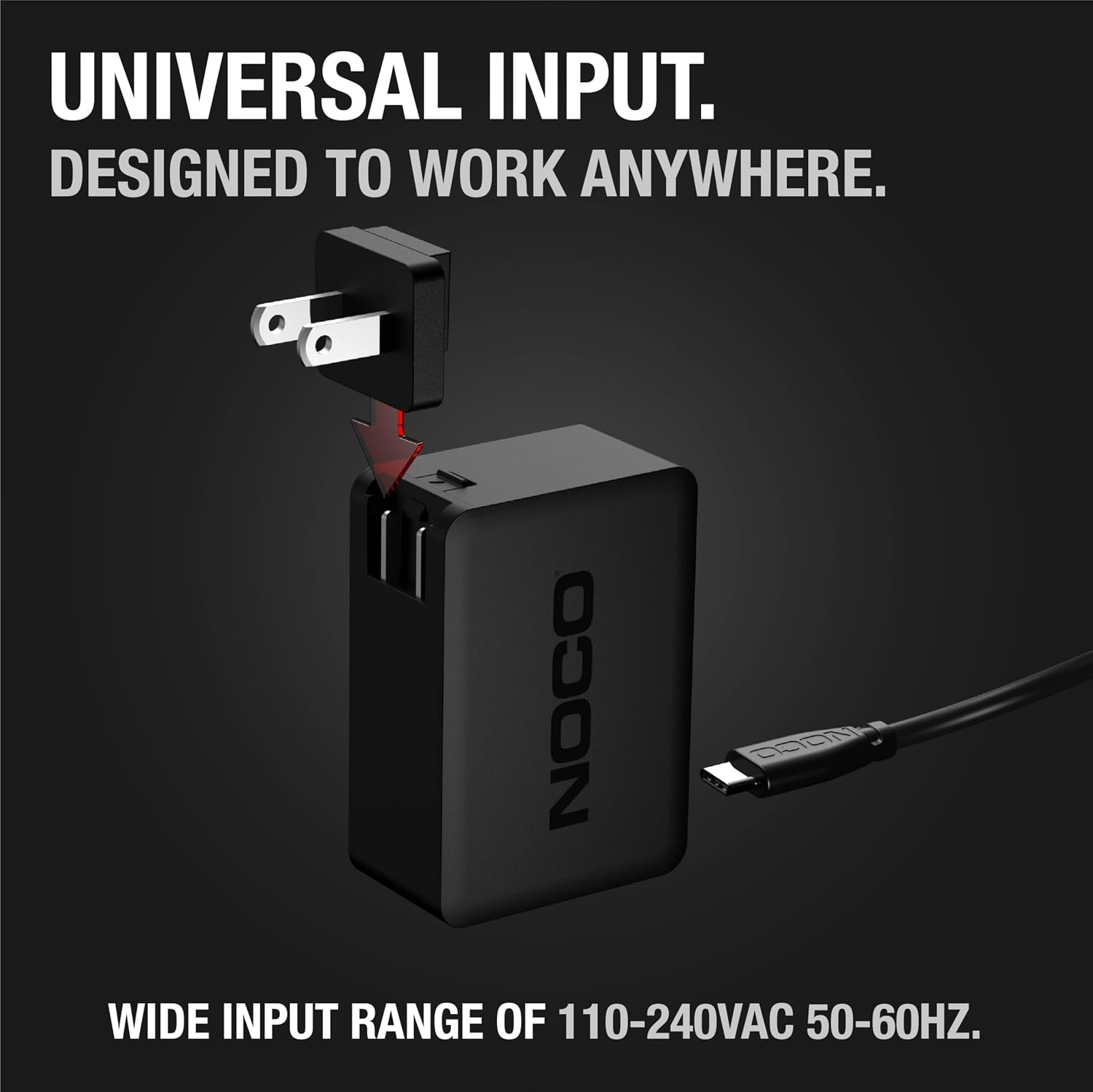 image:imageNOCO U65 65W USBC Charger Power Delivery PD Fast Portable Micro Wall Charger and International Travel Charger with Interchangeable Plugs for Apple Google Samsung Microsoft and More