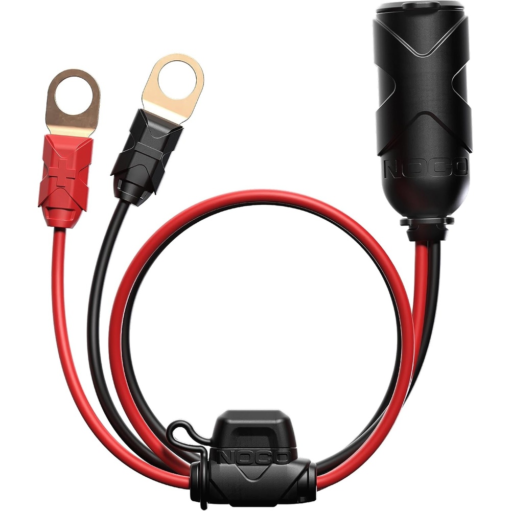image:imageNOCO GC018 15A 14AWG 12V Adapter HeavyDuty Cigarette Lighter Plug and Female Socket with Eyelet Terminals12V Eyelet Terminal