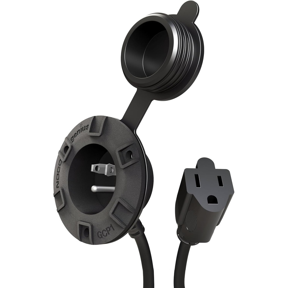 image:imageNOCO GCP1 15A AC Port Plug 125V Power Inlet Socket and Waterproof Electrical Outlet Receptacle Box with 16Inch Integrated Outdoor Extension Cord