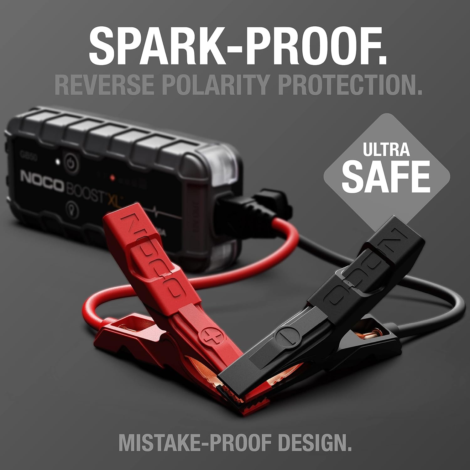 image:imageNOCO Boost GB50 1500A UltraSafe Jump Starter 12V Lithium Battery Booster Pack Portable Jump Box Power Bank amp Jumper Cables for 70L Gas and 45L Diesel Engines SparkProof amp Reverse Polarity Protection For Car Truck Motorcycle SUV Boat ATV RV up to 70L Gas amp 45L Diesel