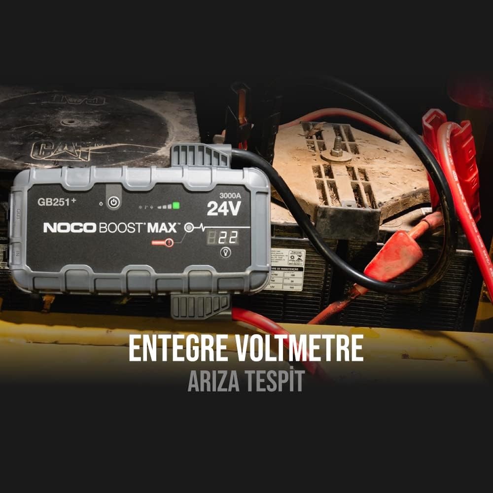 image:imageNOCO Boost Max GB251 3000A UltraSafe Jump Starter 24V Lithium Battery Booster Pack Portable Jump Box Power Bank amp Jumper Cables for 32L Gas and Diesel Engines Lithium booster power bank and jumper cables supports gas and diesel engines up to 32L