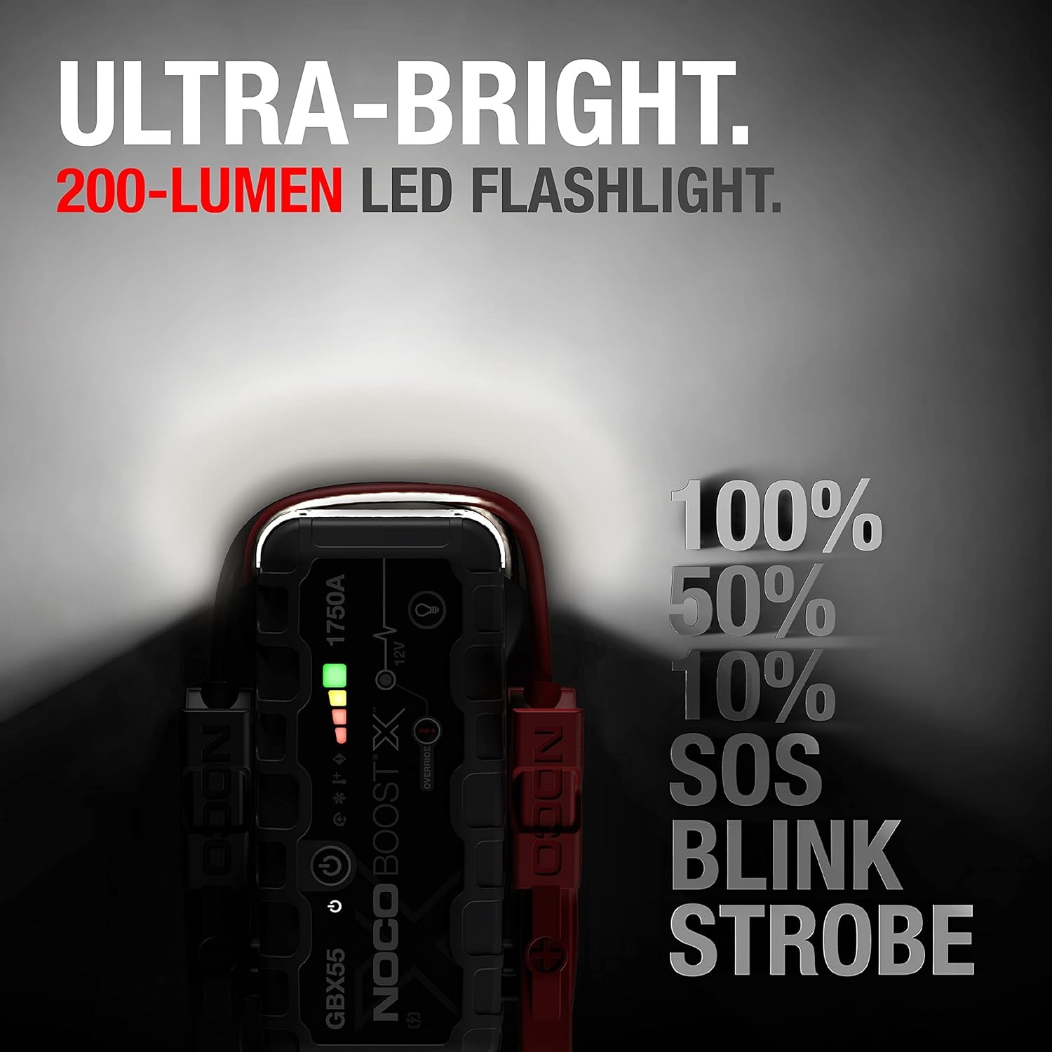 image:imageNOCO Boost X GBX55 1750A UltraSafe Jump Starter 12V Lithium Battery Booster Pack Portable Jump Box Power Bank amp Jumper Cables for 75L Gas and 50L Diesel Engines SparkProof amp Reverse Polarity Protection For Car Truck Motorcycle SUV Boat ATV RV up to 75L Gas amp 50L Diesel
