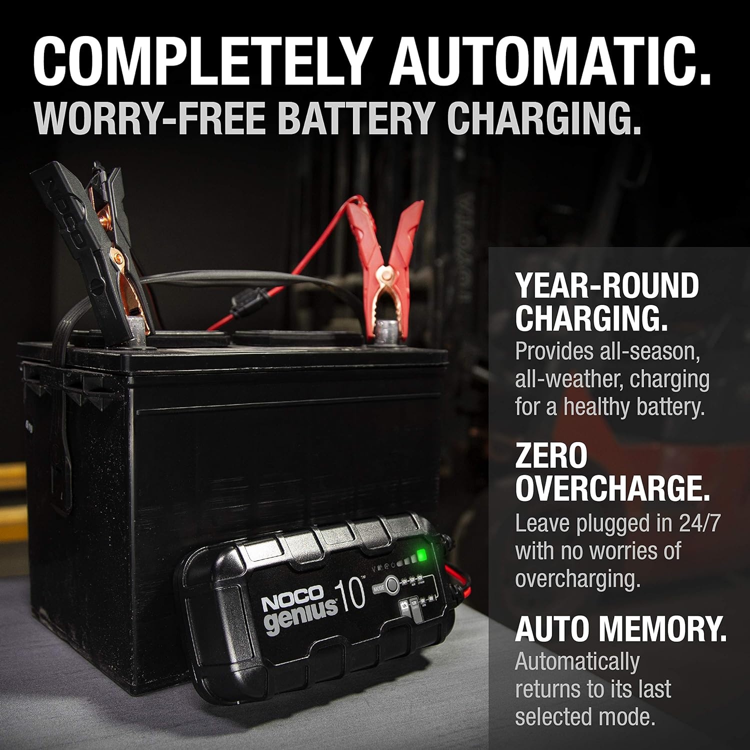 image:imageNOCO GENIUS10 10A 6V12V Smart Battery Charger Automatic Maintainer Trickle Charger amp Desulfator with Overcharge Protection amp Temperature Compensation for LeadAcid amp Lithium Batteries Overcharge Protection Desulfator Temperature Compensation Force Mode For LeadAcid Wet Gel AGM amp Lithium LiFePO410A