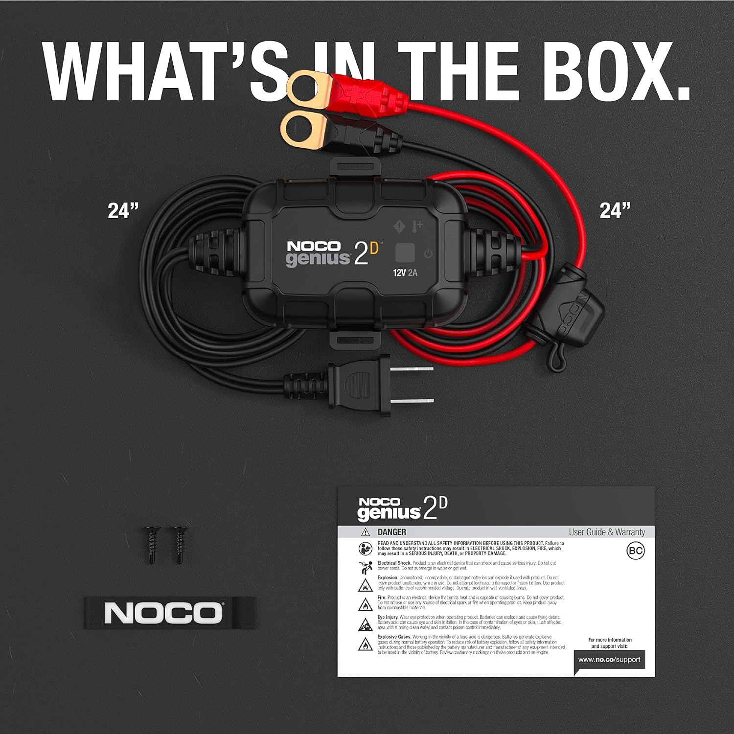 image:imageNOCO GENIUS2D 2A 12V Smart Onboard Battery Charger DirectMount Automatic Maintainer Trickle Charger amp Desulfator with Overcharge Protection amp Temperature Compensation for LeadAcid Batteries DirectMount Overcharge Protection Desulfator Temperature Compensation Force Mode For LeadAcid Wet Gel AGM SLA2A Pack of 6