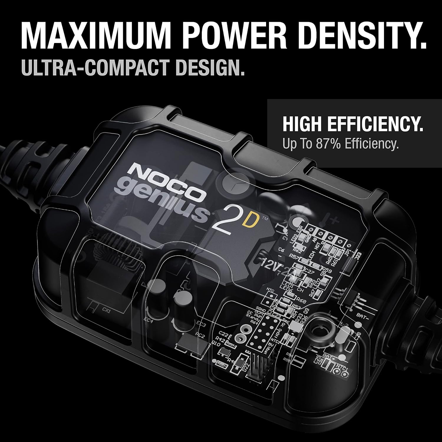 image:imageNOCO GENIUS2D 2A 12V Smart Onboard Battery Charger DirectMount Automatic Maintainer Trickle Charger amp Desulfator with Overcharge Protection amp Temperature Compensation for LeadAcid Batteries DirectMount Overcharge Protection Desulfator Temperature Compensation Force Mode For LeadAcid Wet Gel AGM SLA2A Pack of 6