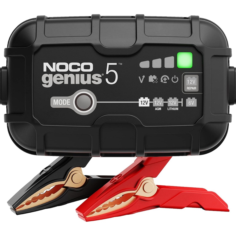 image:imageNOCO GENIUS5 5A 6V12V Smart Battery Charger  Automatic Maintainer Trickle Charger amp Desulfator with Overcharge Protection amp Temperature Compensation  for LeadAcid amp Lithium Batteries  Overcharge Protection Desulfator Temperature Compensation Force Mode For LeadAcid Wet Gel AGM amp Lithium LiFePO45A