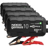 NOCO GENIUS10: 10A 6V/12V Smart Battery Charger – Automatic Maintainer, Trickle Charger & Desulfator with Overcharge Protection & Temperature Compensation – for Lead-Acid & Lithium Batteries | Overcharge Protection, Desulfator, Temperature Compensation, Force Mode, For Lead-Acid (Wet, Gel, AGM) & Lithium (LiFePO4)(10A (Pack of 4))