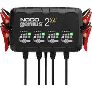 NOCO GENIUS2X4: 8A 4-Bank Smart Battery Charger (2A/Bank) – 6V/12V Automatic Maintainer, Trickle Charger & Desulfator with Overcharge Protection & Temperature Compensation – for Lead-Acid & Lithium | Charges 4 Batteries at Once, Overcharge Protection, Desulfator, Temperature Compensation, Force Mode, For Lead-Acid & Lithium(8A (2A per Bank))