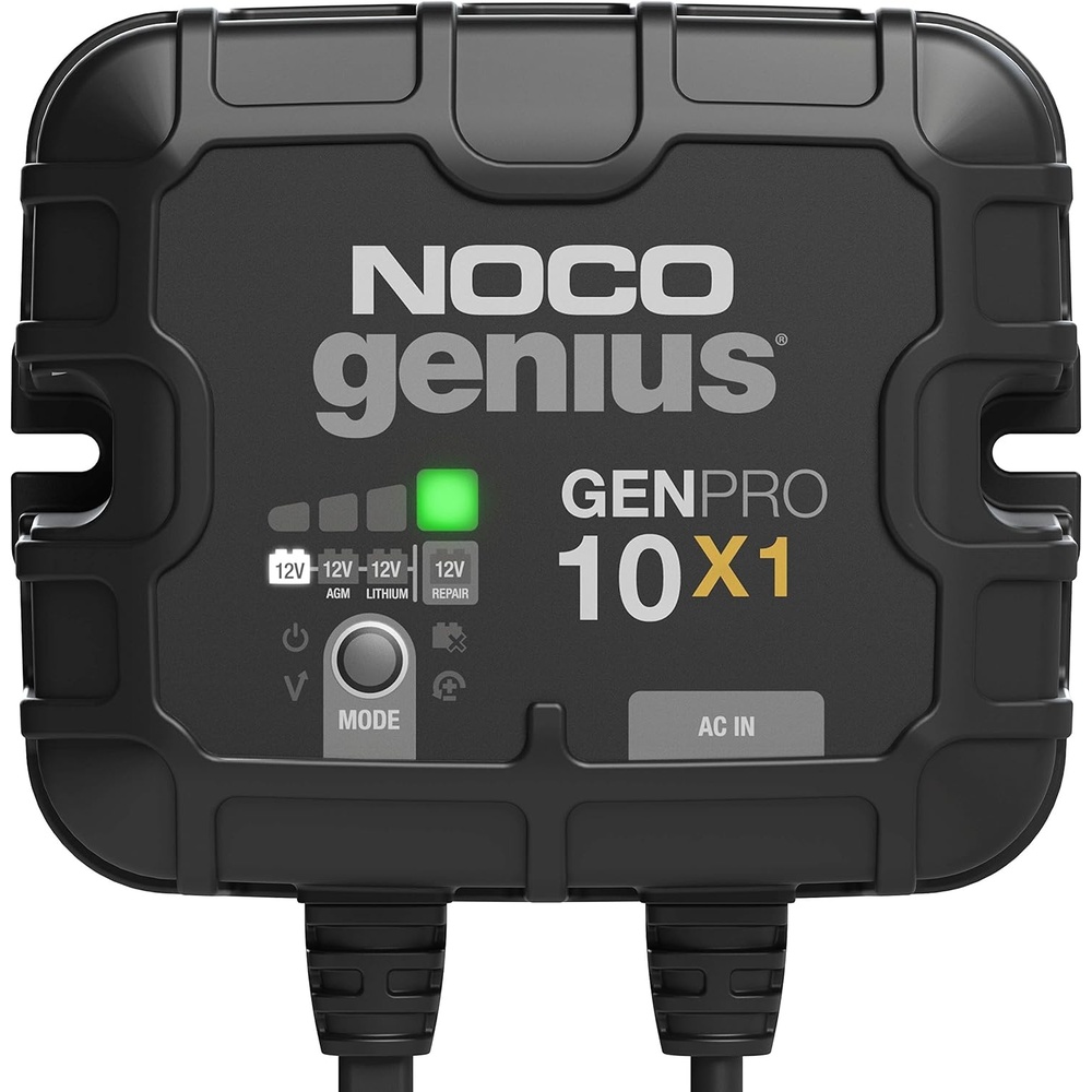 image:imageNOCO Genius GENPRO10X1 1Bank 10A Onboard Battery Charger  10A Per Bank 12V Waterproof Marine Charger with Overcharge Protection amp Temperature Compensation  for LeadAcid amp Lithium Batteries  Charges 1 Battery at Once IP68 Waterproof Overcharge Protection Temperature Compensation For LeadAcid amp Lithium10A 10A per Bank