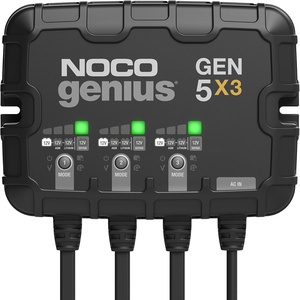 NOCO Genius GEN5X3: 3-Bank, 15A Onboard Battery Charger – 5A Per Bank, 12V Waterproof Marine Charger with Overcharge Protection & Temperature Compensation – for Lead-Acid & Lithium Batteries | Charges 3 Batteries at Once, IP68 Waterproof, Overcharge Protection, Temperature Compensation, For Lead-Acid & Lithium(15A (5A per Bank))