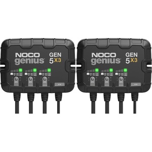 NOCO Genius GEN5X3: 3-Bank, 15A Onboard Battery Charger – 5A Per Bank, 12V Waterproof Marine Charger with Overcharge Protection & Temperature Compensation – for Lead-Acid & Lithium Batteries | Charges 3 Batteries at Once, IP68 Waterproof, Overcharge Protection, Temperature Compensation, For Lead-Acid & Lithium(15A (5A per Bank) (Pack of 2))