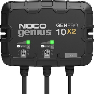 NOCO Genius GENPRO10X2: 2-Bank, 20A Onboard Battery Charger – 10A Per Bank, 12V Waterproof Marine Charger with Overcharge Protection & Temperature Compensation – for Lead-Acid & Lithium Batteries | Charges 2 Batteries at Once, IP68 Waterproof, Overcharge Protection, Temperature Compensation, For Lead-Acid & Lithium(20A (10A per Bank))